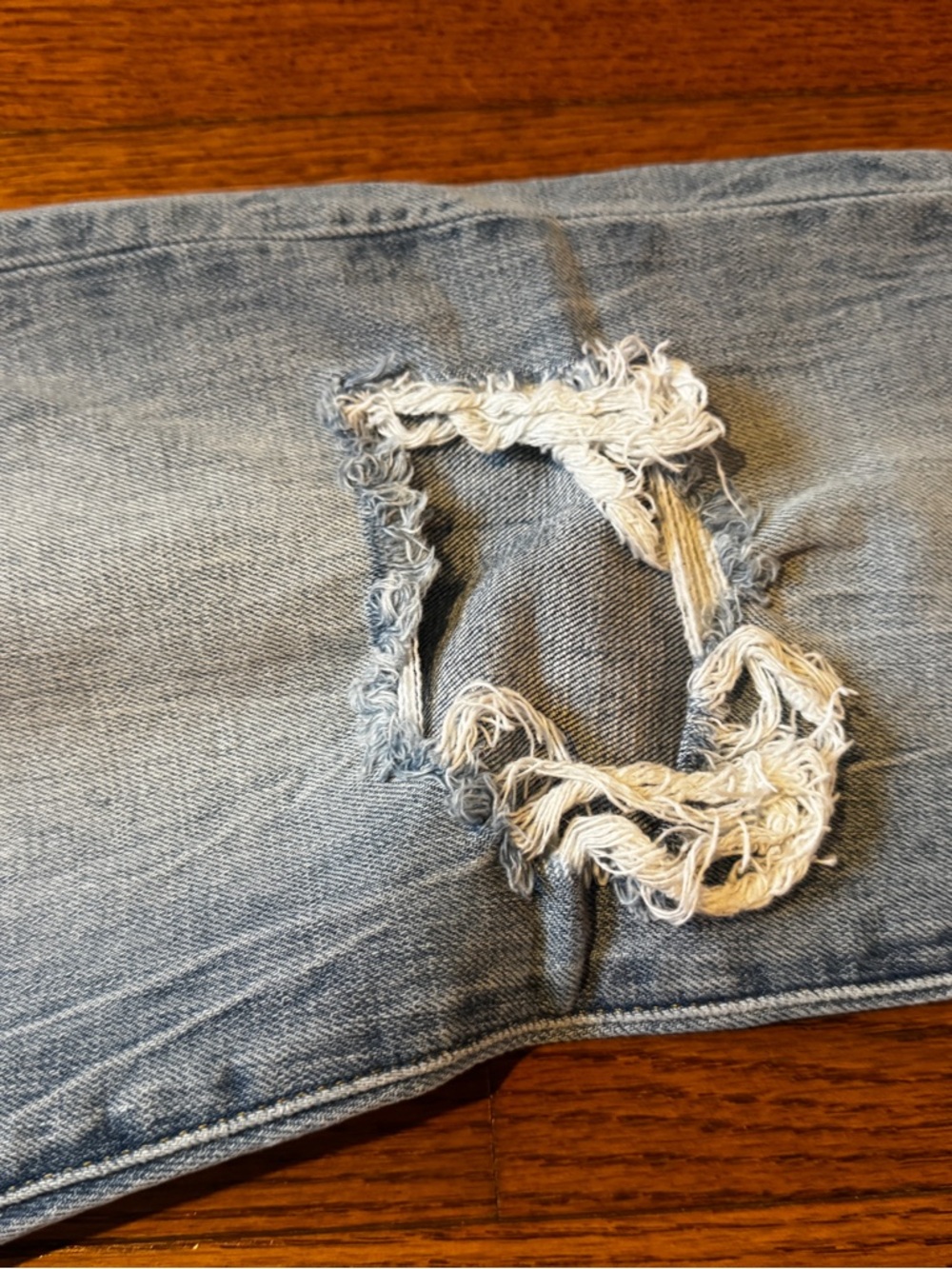 Slim Fit Distressed Men’s Jeans - Light Blue - Picture 8 of 10